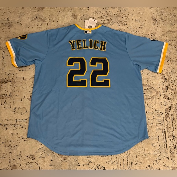 Nike Other - Nike Authentic Milwaukee Brewers City Connect Christian Yelich Jersey Mens Sz XL